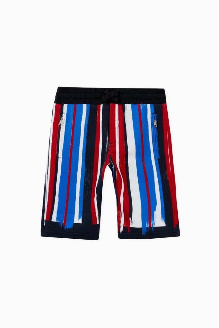 

Jogging Shorts in Brushstroke-print Cotton Jersey, Multicolour