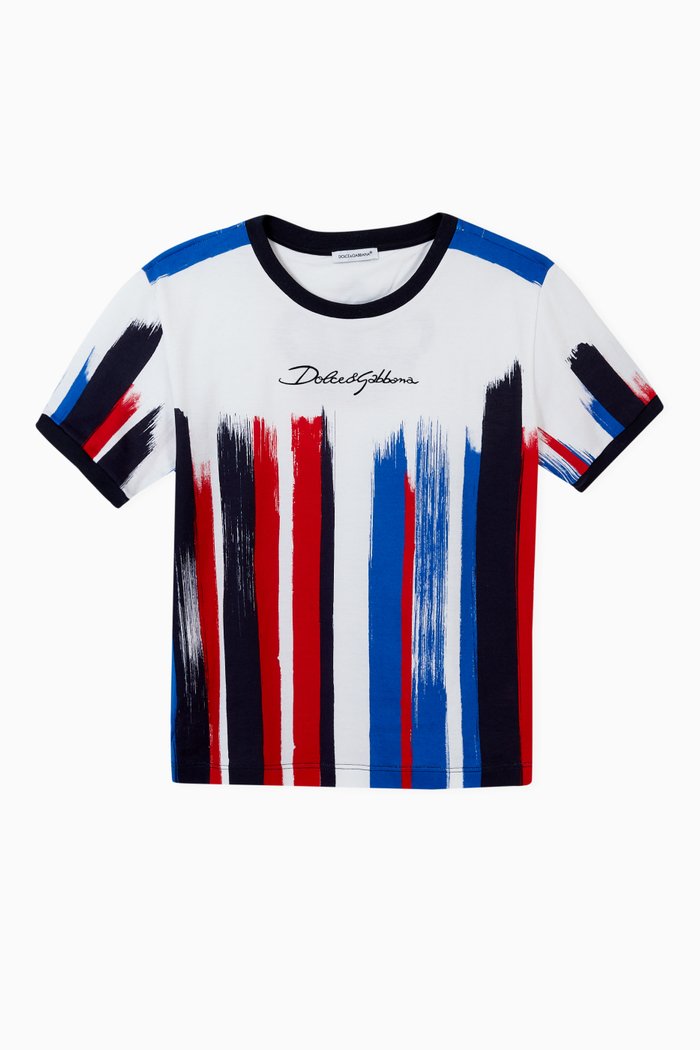 

Crown T-shirt in Brushstroke-print Cotton Jersey, Multicolour