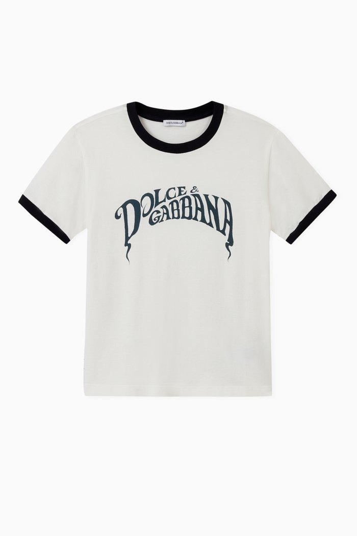 

Distorted Logo Cotton T-shirt, White