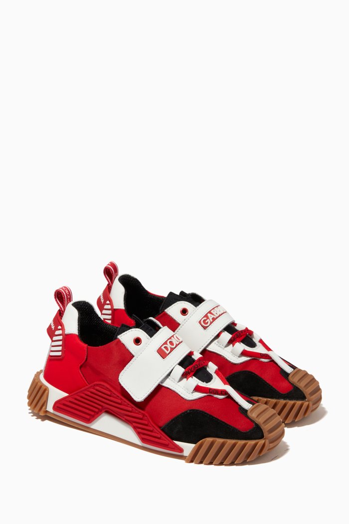 

NS1 Sneakers in Leather & Nylon, Red