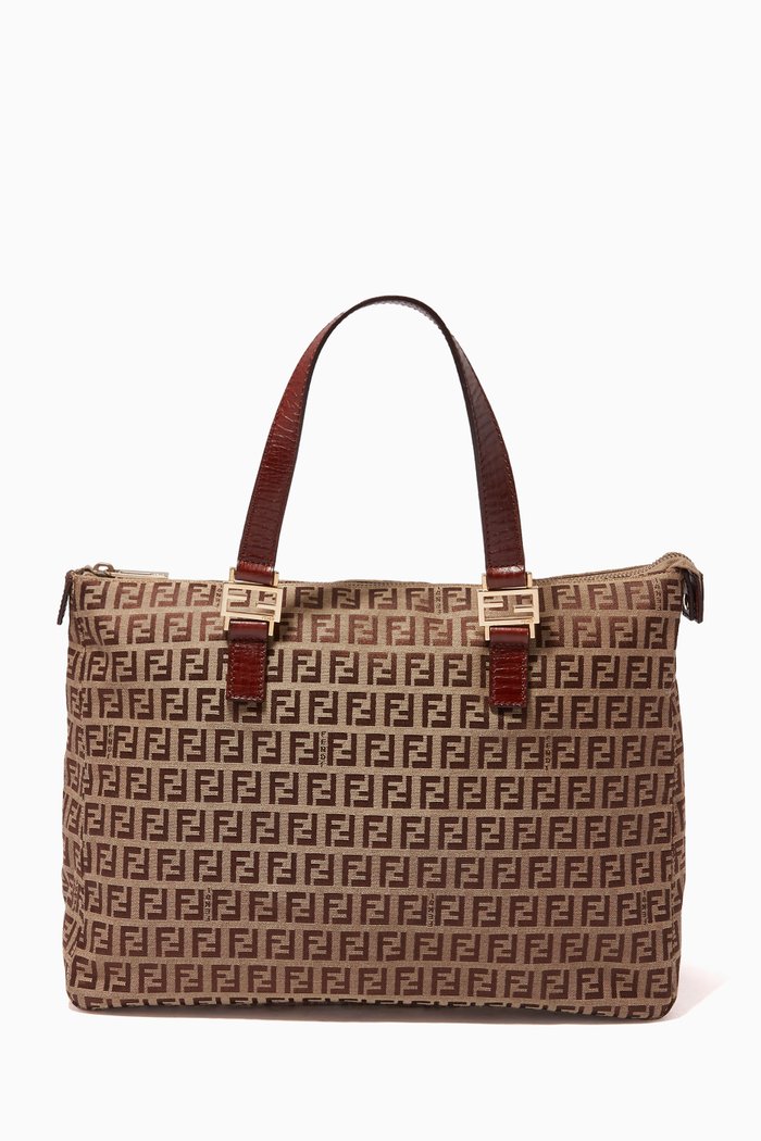 

Tote Bag in Zucchino Canvas, Brown