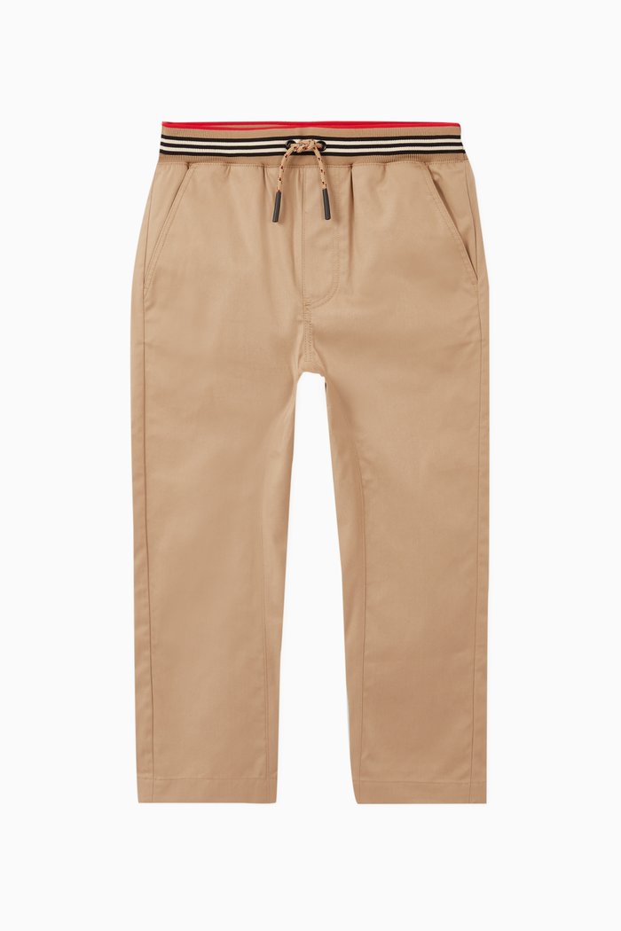

Icon Stripe Cotton Twill Drawcord Pants, Neutral