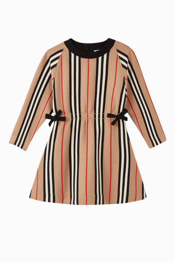 

Icon Stripe Cotton Dress, Neutral
