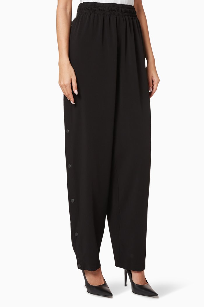 Snapped Pants in Technical Fabric, Black