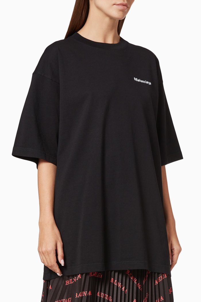 

BB Logo Large Fit T-Shirt in Cotton Jersey, Black