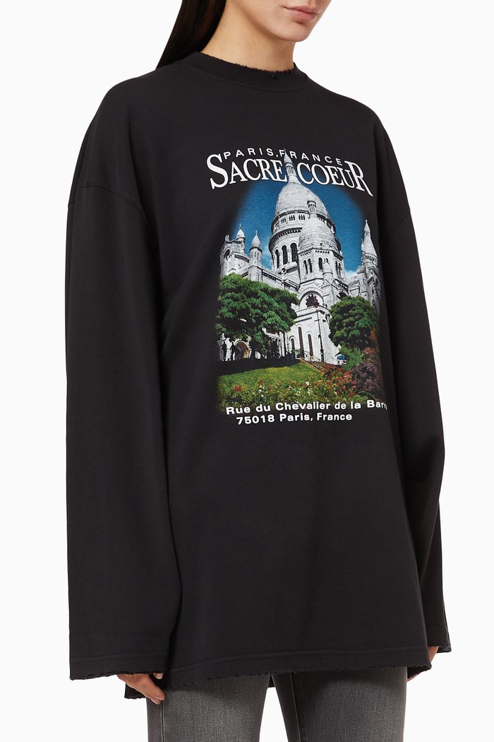 

Sacré Cœur XL Fit T-shirt in Vintage Jersey, Black
