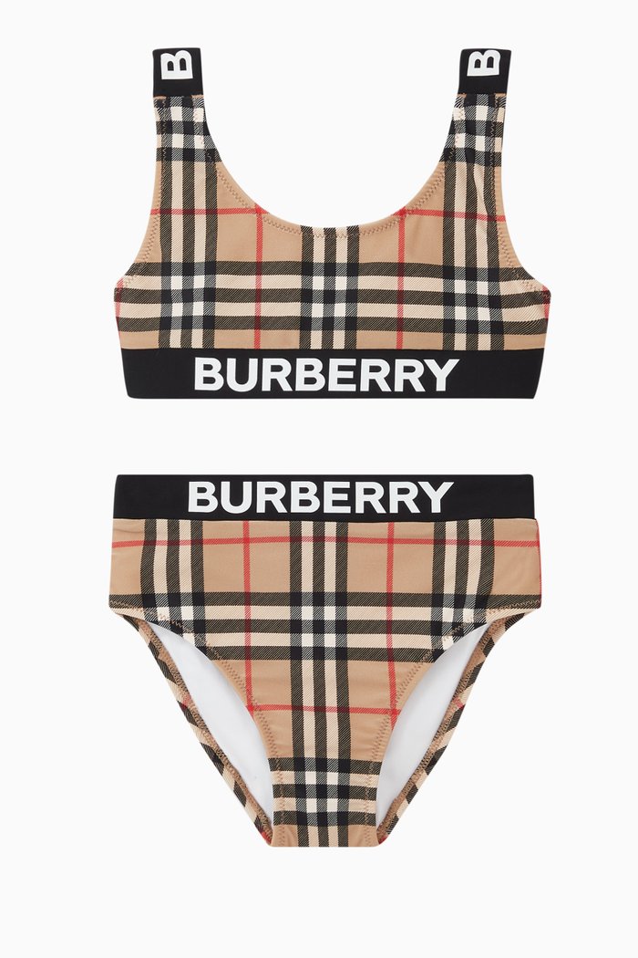 

Logo Vintage Check Bikini Set, Neutral