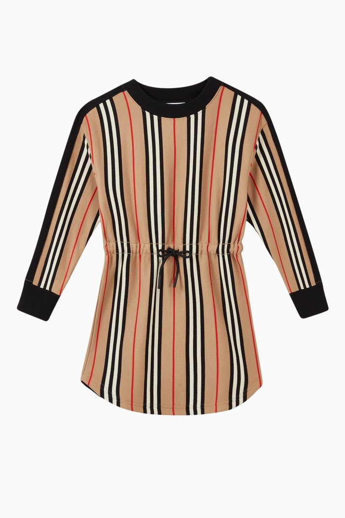 

Icon Stripe Cotton Sweater Dress, Neutral