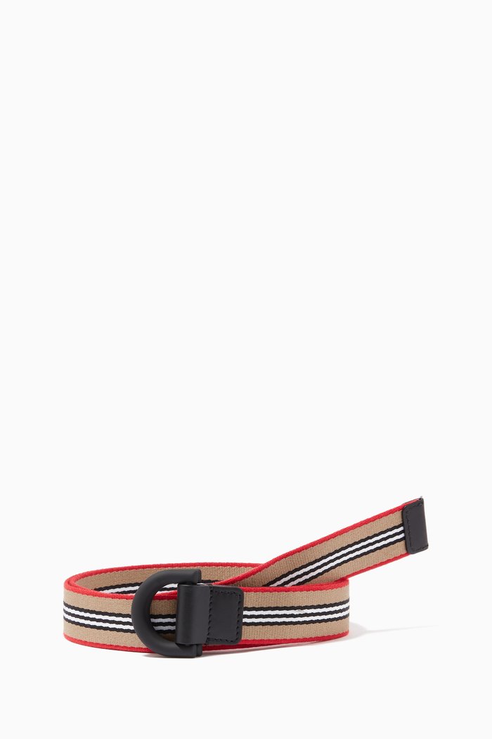 

D-ring Belt in Icon Stripe Cotton, Neutral
