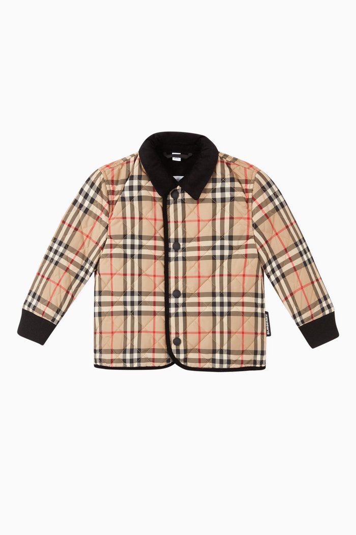 

Vintage Check Diamond Quilted Jacket, Neutral