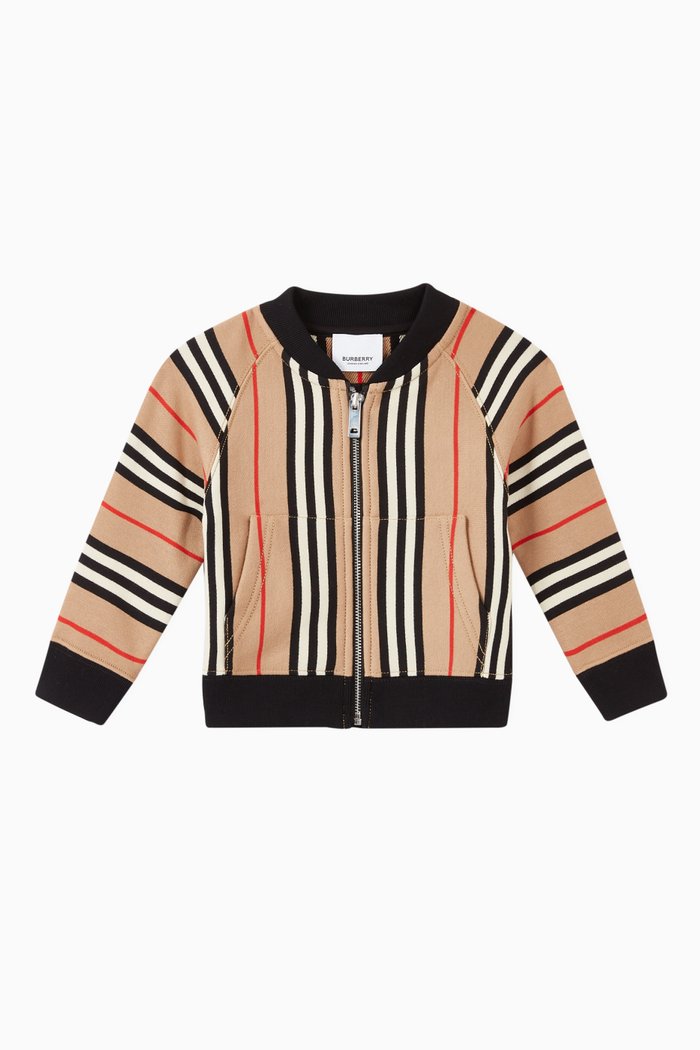 

Icon Stripe Cotton Track Top, Neutral