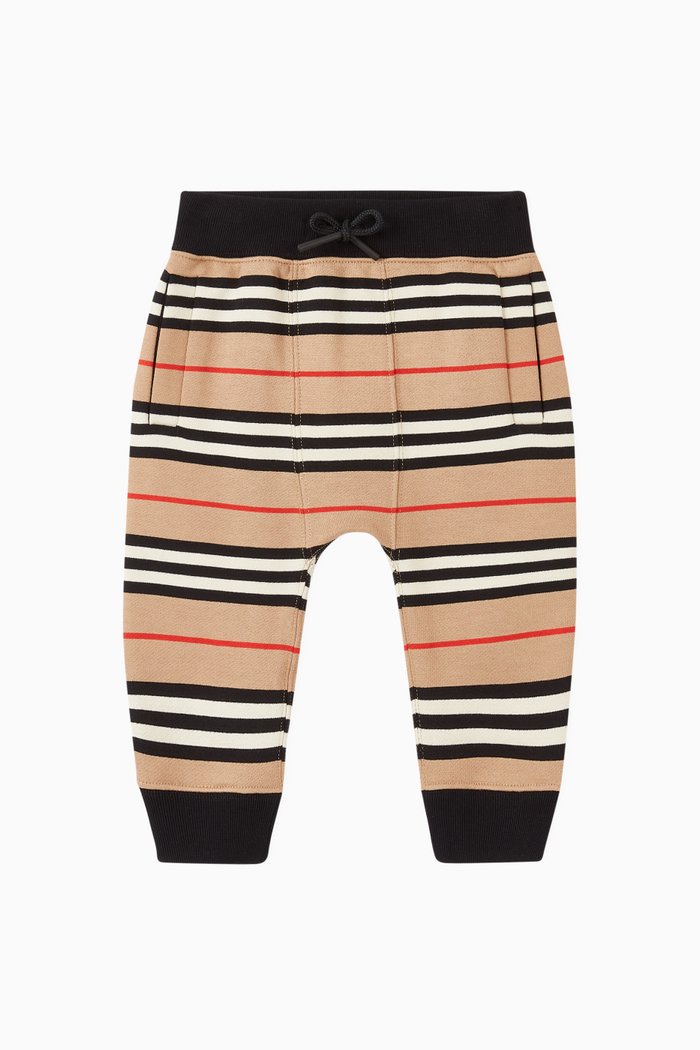 

Icon Stripe Cotton Jogging Pants, Neutral