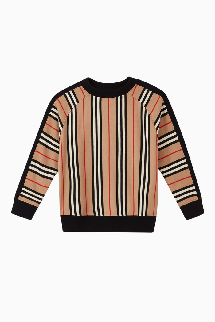 

Icon Stripe Cotton Sweatshirt, Neutral