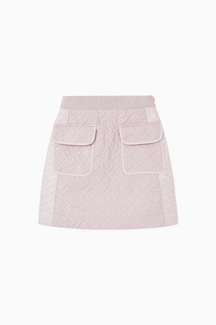 

Monogram Diamond Quilted Recycled Nylon Skirt, Pink