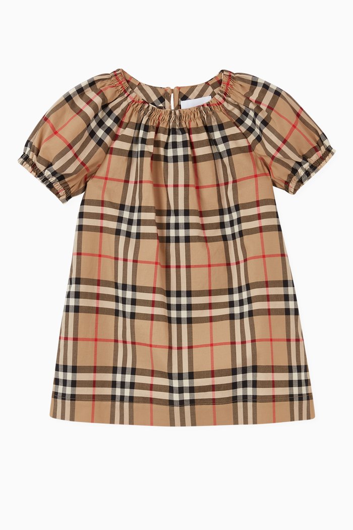 

Vintage Check Cotton Dress with Bloomers, Neutral