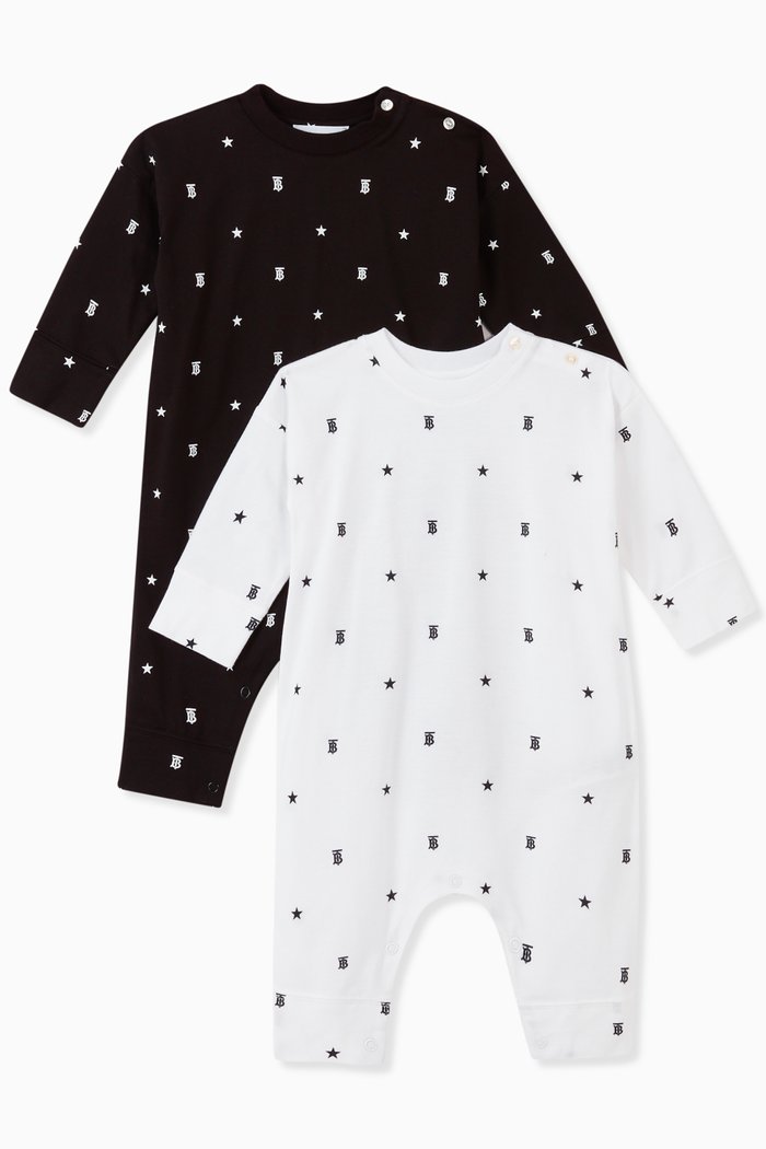 

Star & Monogram Motif Cotton Baby Gift Set, Black