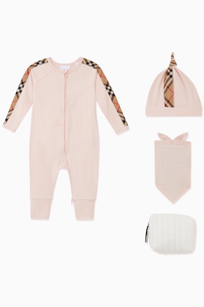 

Vintage Check Cotton Baby Gift Set, Pink