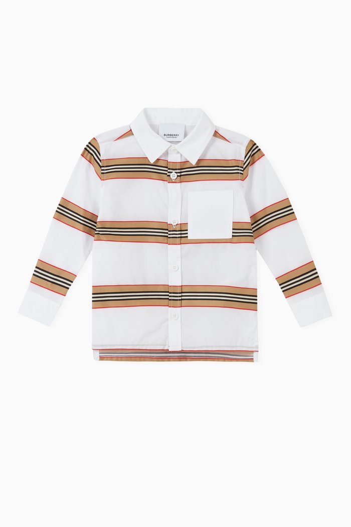 

Logo Icon Stripe Cotton Shirt, White