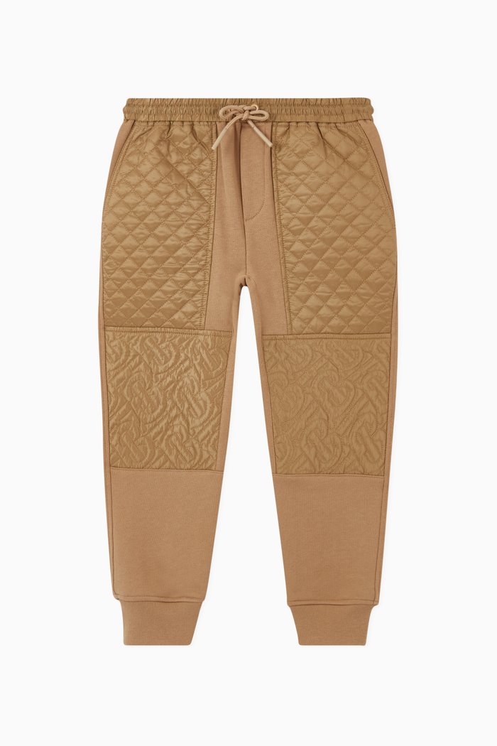 

Monogram Quilted Cotton Jogging Pants, Neutral
