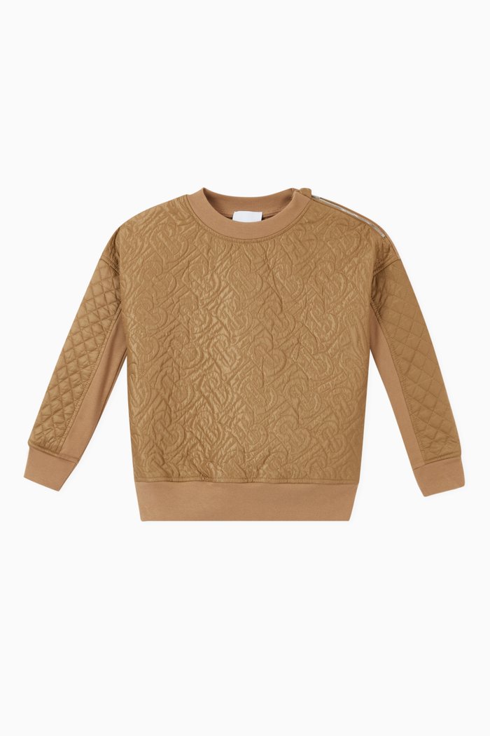 

Monogram Quilted Cotton Sweatshirt, Neutral