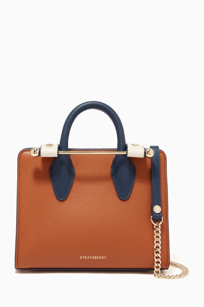 

Nano Tote Bag in Leather, Brown