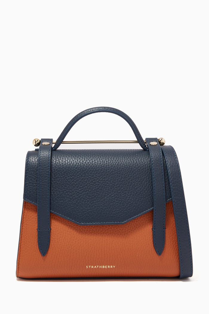 

Mini Allegro Satchel in Leather, Blue