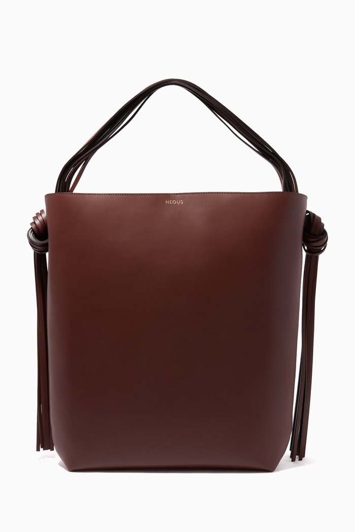 

Saturn Tote Bag in Leather, Brown
