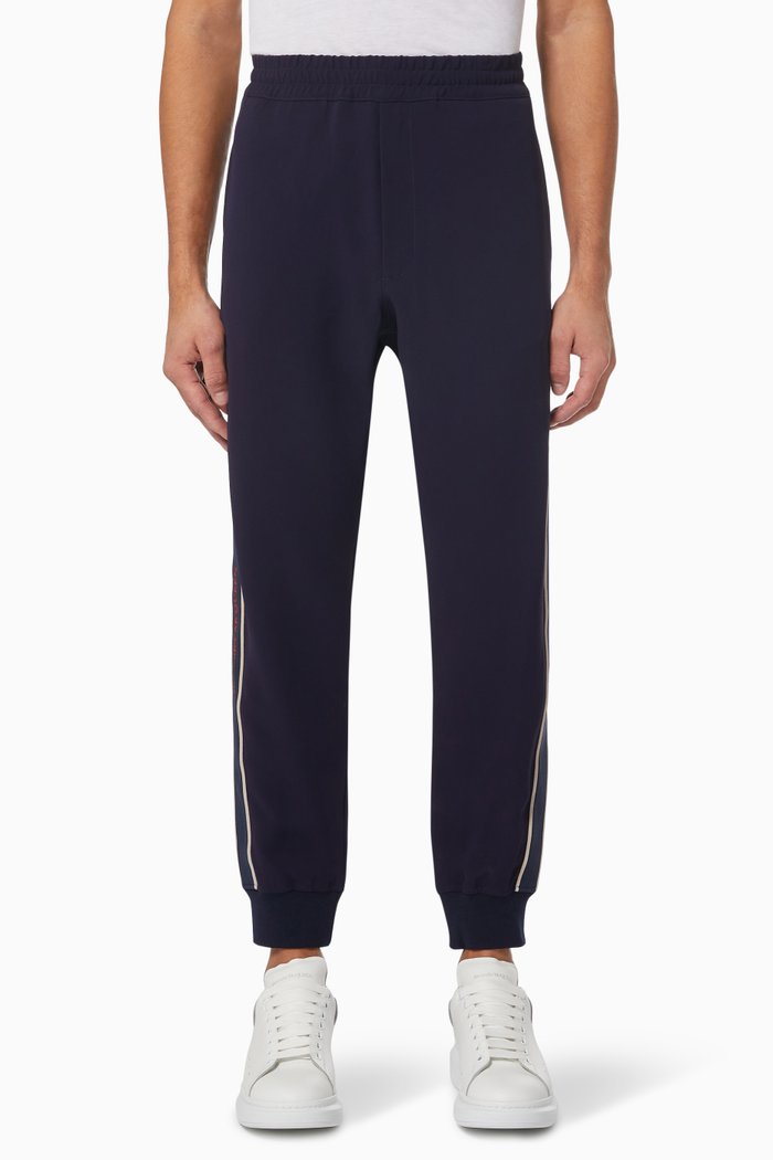

Selvedge Tape Jogging Pants in Tech Viscose, Blue