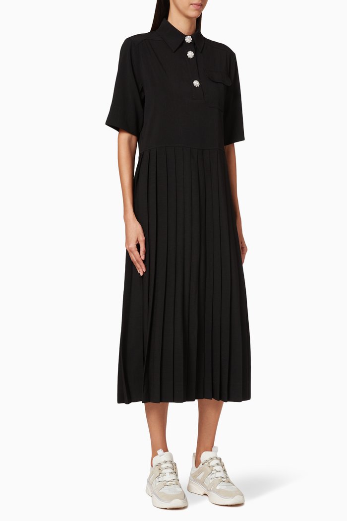 

Melange Suiting Dress, Black