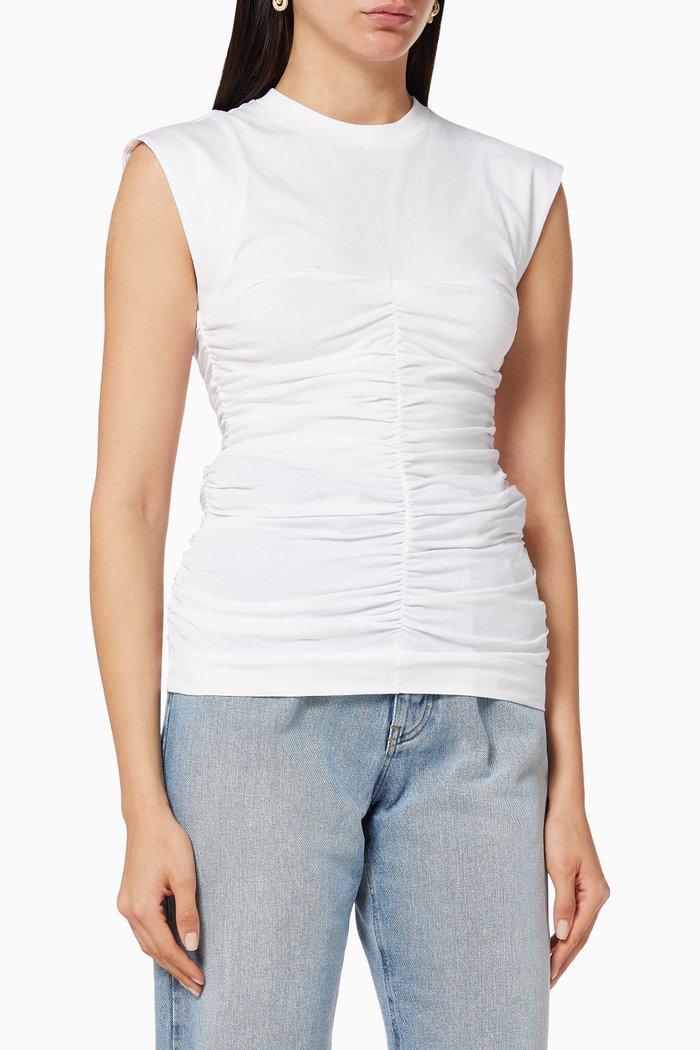 

Ruched Jersey Top, White