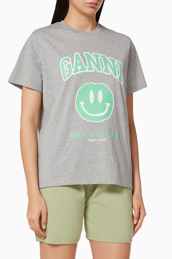 

Smiley Logo Printed T-shirt, Grey