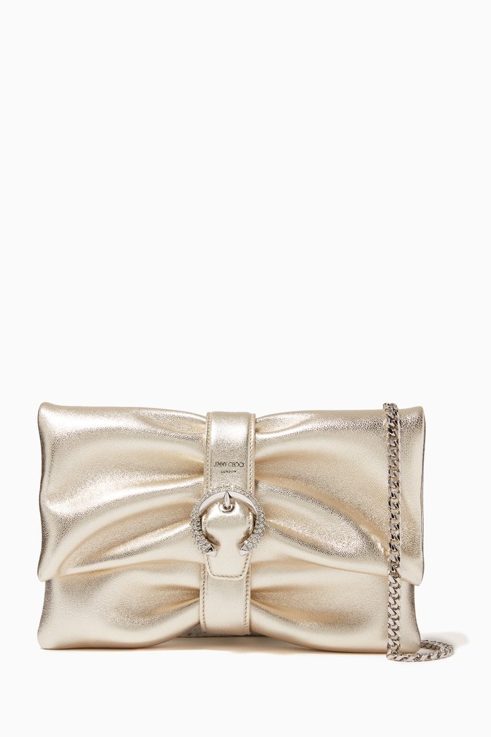 Daisy Clutch Bag in Metallic Nappa, Gold
