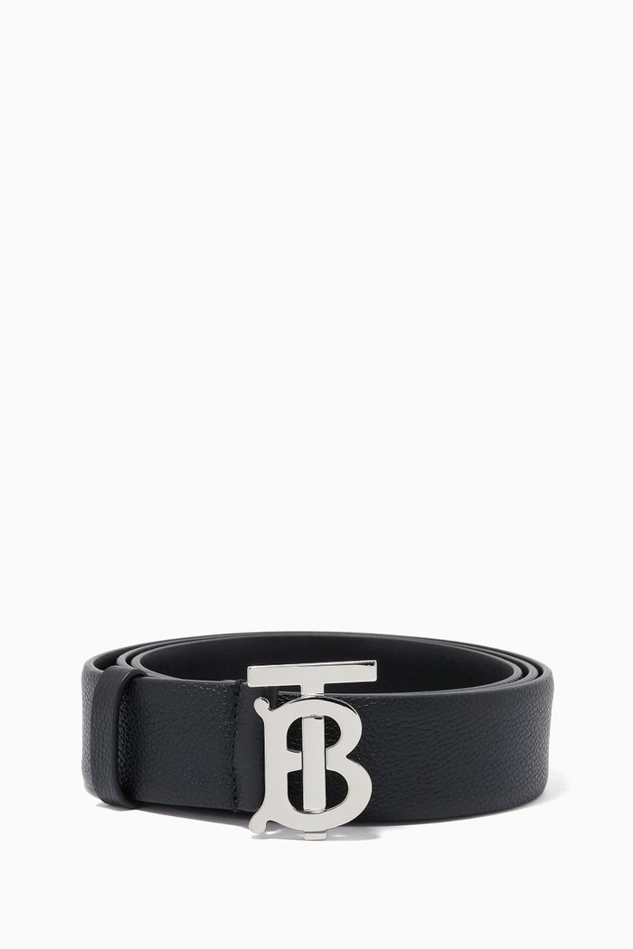 

Monogram Motif Belt in Grainy Leather, Black