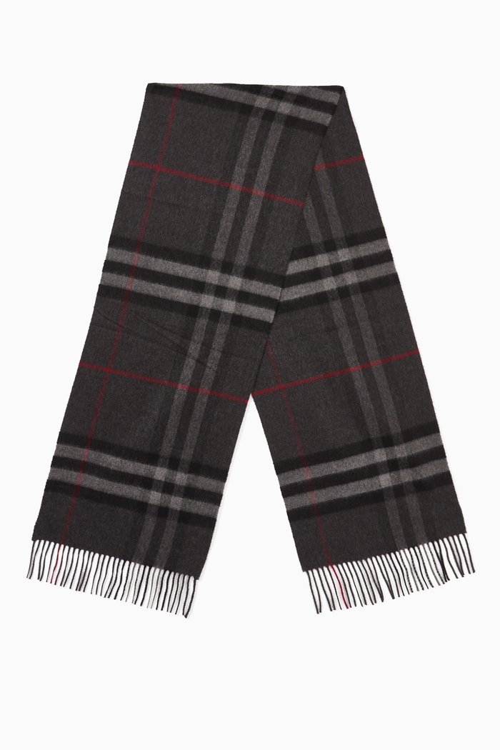 

The Classic Scarf in Vintage Check Cashmere, Grey