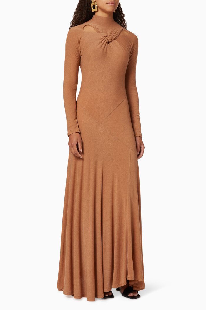 

Maia Tencel Jersey Dress, Brown