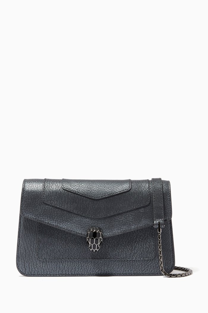 

Serpenti Forever Chain Wallet in Goatskin Leather, Gold