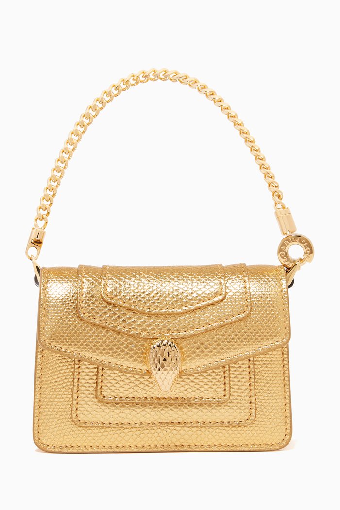 

Serpenti Forever Charm in Karung Leather, Gold