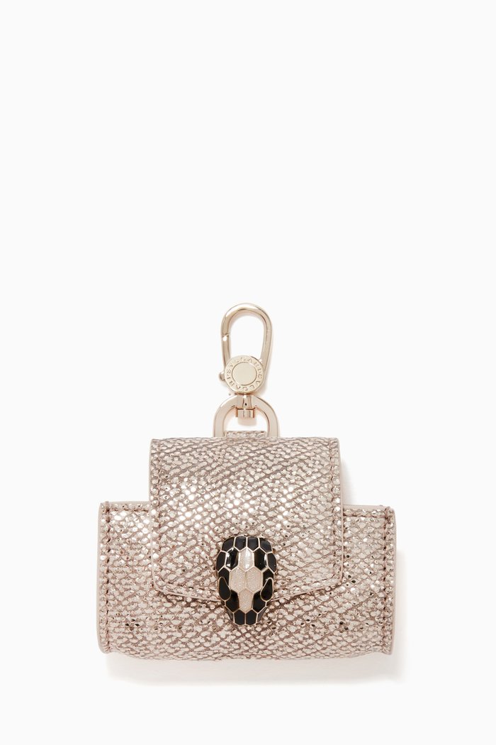 

Serpenti Forever Airpods Pro Case in Karung Leather, Gold