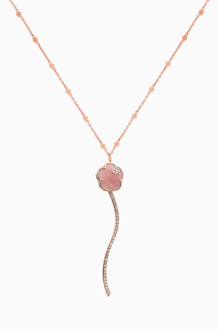 

Joli Diamond Necklace with Pink Chalcedony in 18kt Rose Gold