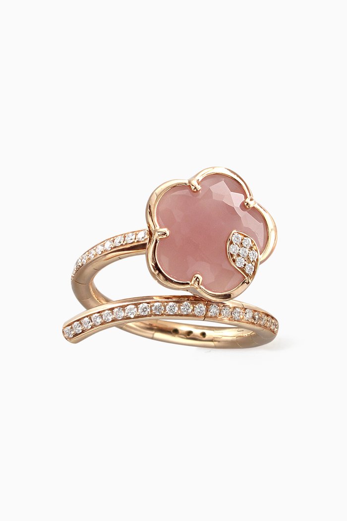 

Joli Diamond Ring with Pink Chalcedony in 18kt Rose Gold