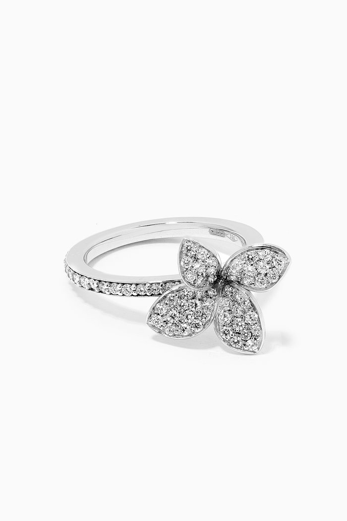 Petit Garden Ring with Diamonds in 18kt White Gold