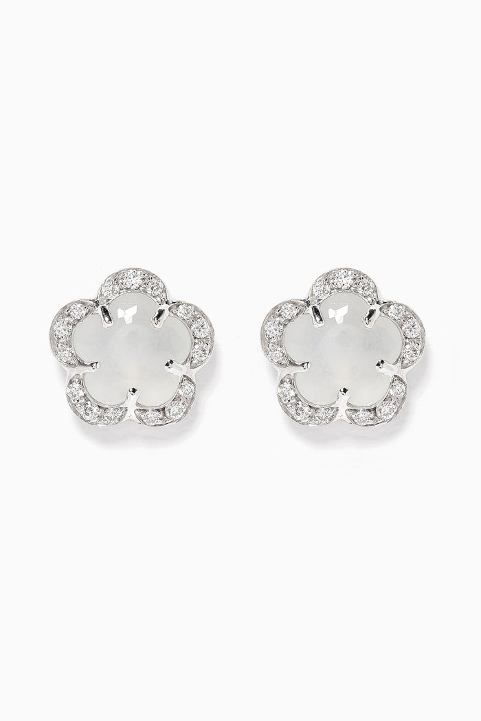 

Figlia Dei Fiori Diamond Earrings with Moonstone in 18k White Gold