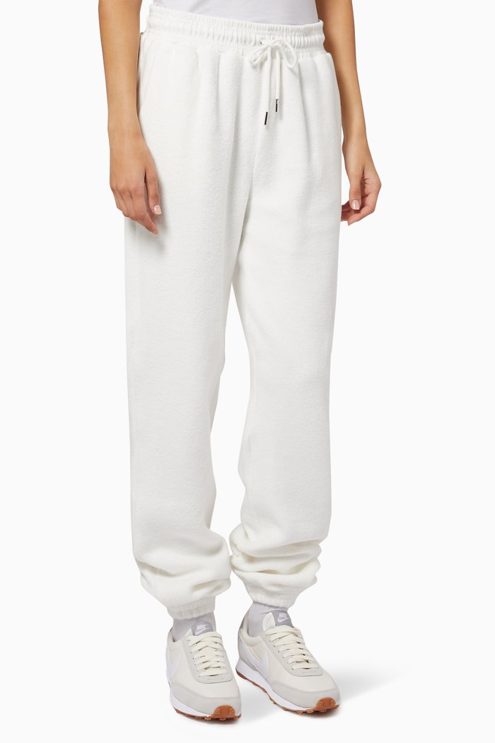 Organic Cotton Cloud Fleece Boyfit Sweatpants, White