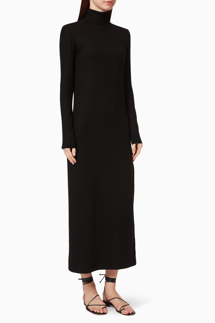 

Tencel 3X2 Rib Maxi Dress, Black