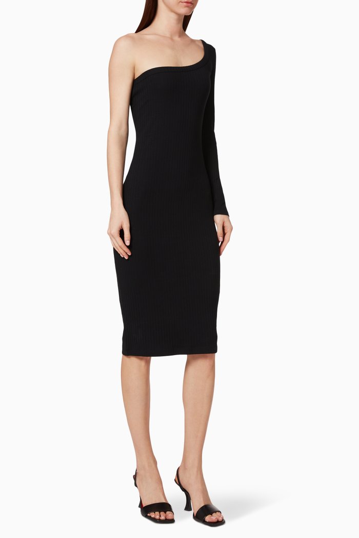 

Organic Cotton Rib Dress, Black