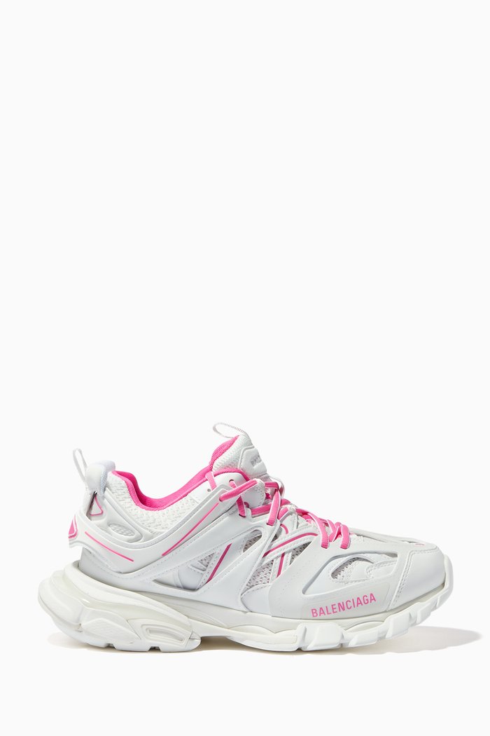 

Track Sneakers in Mesh & Nylon, White