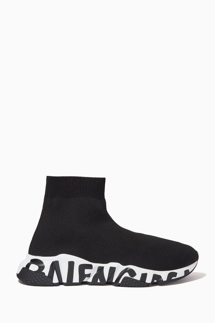 

Speed Graffiti Sneakers in Technical Knit, Black