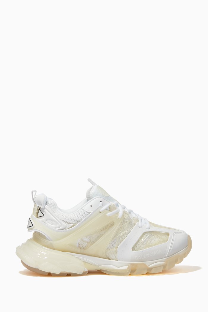 

Track Clear Sole Sneakers in Mesh & Nylon, White