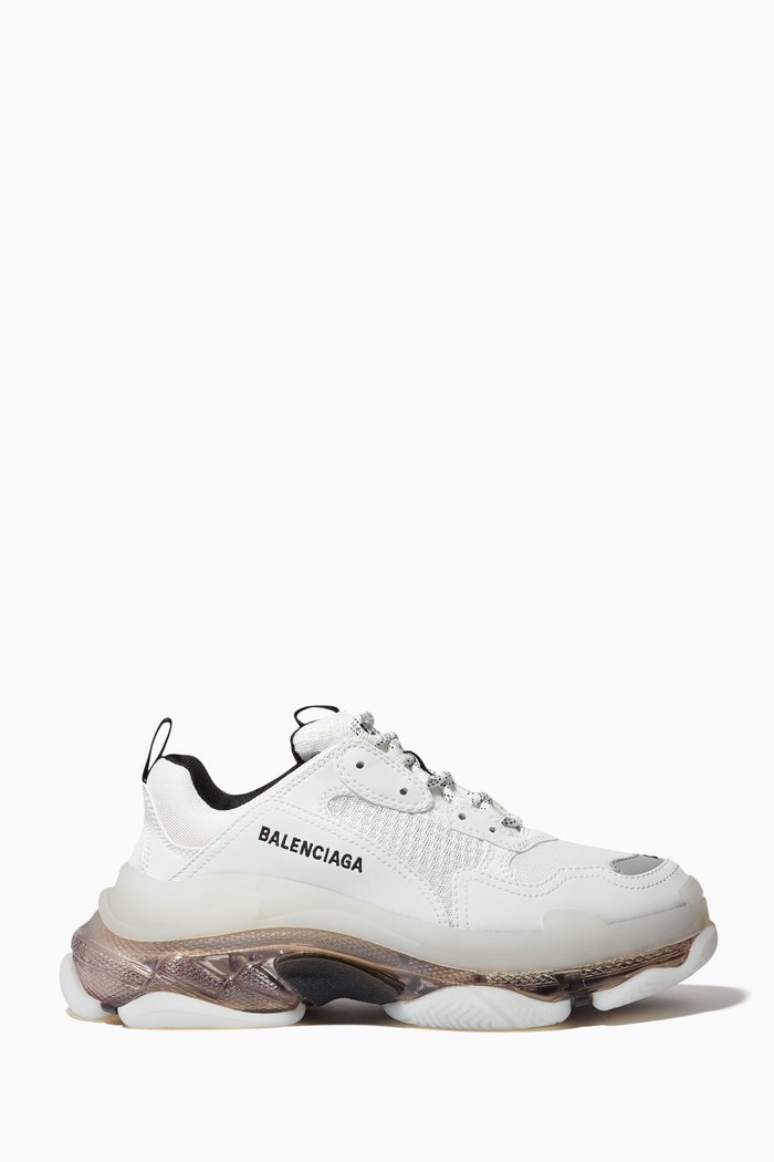 

Triple S Clear Sole Sneakers in Double Foam & Mesh, White