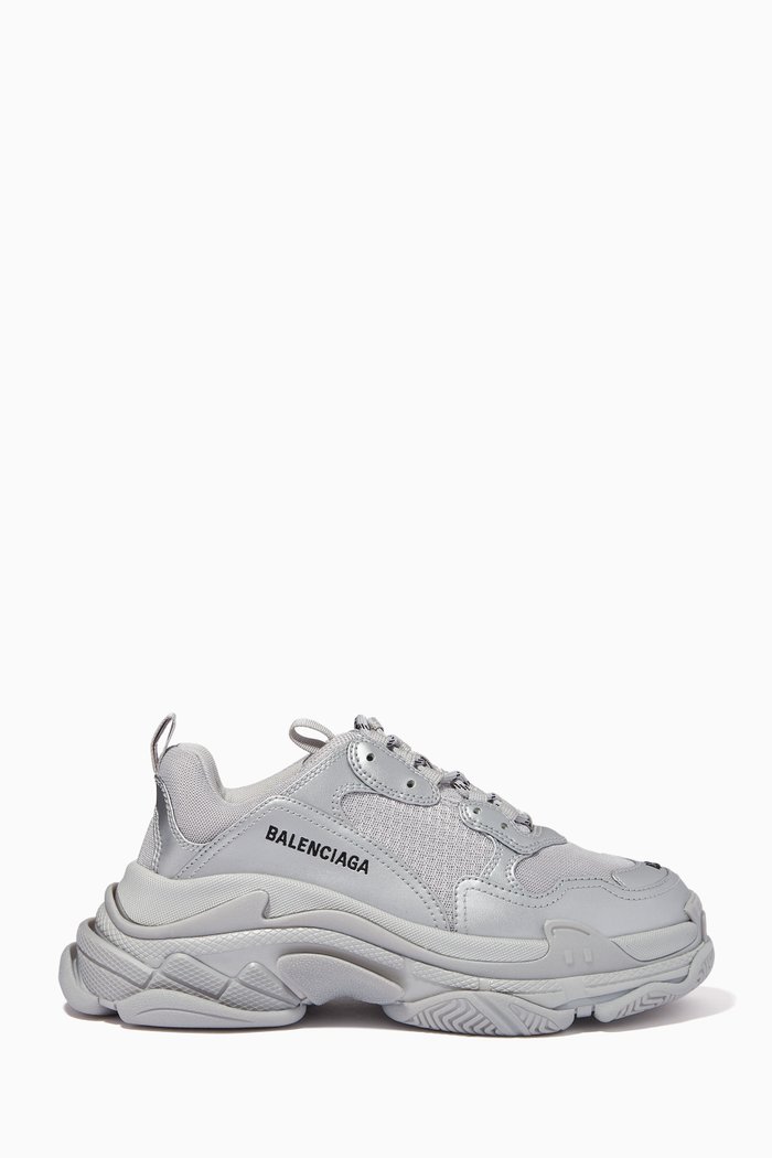 

Triple S Sneakers in Double Foam & Mesh, Silver